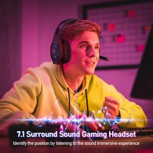 2.4G Wireless Gaming Headset for PS4PS5PC Over-Ear Gaming Headphones with 7.1 Su